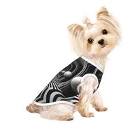 Gilet tunnel noir et blanc pour chien - Vêtements d'été pour chiens, vêtements mignons pour chiens de petite et moyenne taille