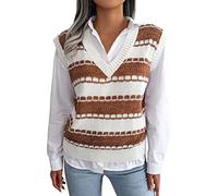 Gilet Universitaire Femme Gilets Laine Douce Pulls sans Manches Design Sweaters Tenue Décontractée Débardeurs Teinte Pure Chandails Textile Confortable pour Bureau Travail