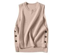 Gilet Universitaire Femme Gilets Laine Douce Pulls sans Manches Design Sweaters Tenue Décontractée Débardeurs Motif Torsadé Original Chandails Textile Confortable pour Look légant