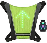 Gilet Velo clignotant Gilet de Cyclisme Réfléchissant, Réfléchissant Sac à Dos Attachement Clip, Rechargeable USB avec LED Clignotant Télécommande Équipement de Sécurité pour Cyclisme, Course à Pied