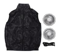 Gilet Ventilateur Détachable, Veste Climatisée d'Été, Taille XXXL Blanc Camouflage - Refroidissement USB, Protection UV, Conçu pour Jardinage et Travaux Extérieurs (Camouflage profond)