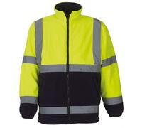 Gilet Veste Polaire De Sécurité Haute Visibilité - Hvk08 - Jaune Fluo (Bas Bleu)