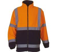 Gilet Veste Polaire De Sécurité Haute Visibilité - Hvk08 - Orange Fluo - Bas Bleu