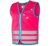 GILET/VESTE SECURITE ROSE FLUO VELO-CYCLO WOWOW CRAZY MONSTER ENFANT (TAILLE M)