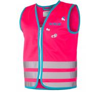 GILET/VESTE SECURITE ROSE FLUO VELO-CYCLO WOWOW CRAZY MONSTER ENFANT (TAILLE M)