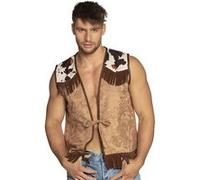 gilet western cowboy camel - boland 54347 Marron