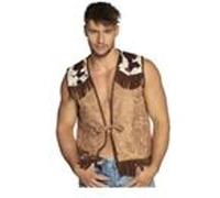 gilet western cowboy camel - boland 54348 Marron G