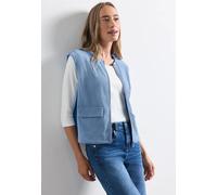 Gilet zippé à col rond effet velours côtelé