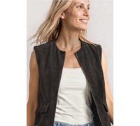 Gilet zippé à col rond effet velours côtelé