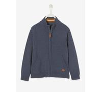 VERTBAUDET Gilet zippé col Montant garçon Bleu chiné 8A