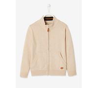 VERTBAUDET Gilet zippé col Montant garçon Ecru chiné - BROSS B 0294 8A