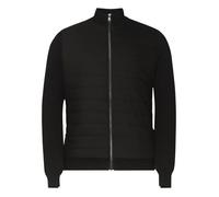 Gilet zippé en coton noir uni avec une coupe droite et un col camionneur M