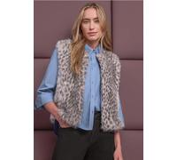Gilet zippé en fausse fourrure à poches