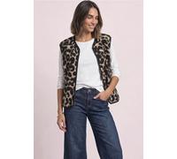 Gilet zippé en peluche à détails côtelés