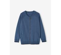 Gilet zippé style teddy personnalisable garçon bleu grisé 5A