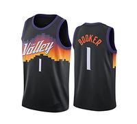 Gilets à Manches Courtes pour Hommes, vêtements de Basket-Ball Occasionnels, Maillots des Suns Jersey pour Hommes, Sports, NBA, Pull de Basket-Ball Occasionnel à Demi-Manches, XL
