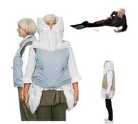 Gilets airbag intelligents réutilisables for la protection des hanches et de la tête des personnes âgées, gilet airbag intelligent de détection de chute for les personnes âgées(Blue-gray,S)