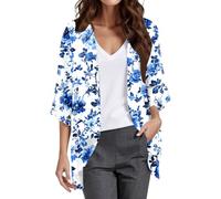 Gilets Cardigan Femme Ete,Chic Et Elegant Fleurie Gilet Veste Ouvert sur Le Devant Été Legere Fluide Manches Longues Cardigans pour Femmes Pull Blanc Femme