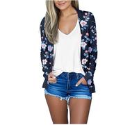 Gilets Cardigan Femme Ete,Chic Et Elegant Fleurie Gilet Veste Ouvert Sur Le Devant Été Legere Fluide Manches Longues Cardigans Pour Femmes Veste Velours Femme
