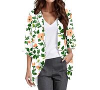 Gilets Cardigan Femme Ete,Chic Et Elegant Fleurie Gilet Veste Ouvert sur Le Devant Été Legere Fluide Manches Longues Cardigans pour Femmes Veste Bleu Marine Femme