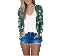 Gilets Cardigan Femme Ete,Chic Et Elegant Fleurie Gilet Veste Ouvert sur Le Devant Été Legere Fluide Manches Longues Cardigans pour Femmes Gilet Rose Femme