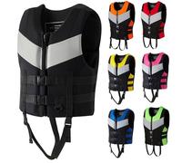 Gilets De Sauvetage Portables en Néoprène pour Adultes, Aide À La Flottabilité Dispositif De Navigation en Plein Air Gilets De Flotteur De Natation Réglables(Black,M)