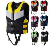 Gilets De Sauvetage Portables en Néoprène pour Adultes, Aide À La Flottabilité Dispositif De Navigation en Plein Air Gilets De Flotteur De Natation Réglables(Black Yellow,XL)