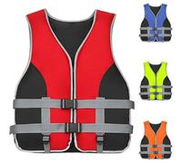 Gilets de Sauvetage pour Adultes Enfants Gilet de Flottaison Ajustable pour Planche À Pagaie Natation Kajak pour Poids 20-100kg(Rot,M)