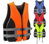 Gilets de Sauvetage pour Adultes Enfants Gilet de Flottaison Ajustable pour Planche À Pagaie Natation Kajak pour Poids 20-100kg(Orange,L)
