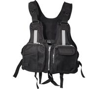Gilets de sauvetage pour adultes, gilet de sauvetage réglable, canoë kayak dinghy voile, veste de flottaison pour hommes/femmes avec plusieurs poches, noir