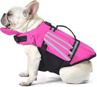 Gilets de Sauvetage pour Chiens, Gilet de Flottaison avec Réfléchissant Ailes et Flottant Menton, pour la Natation et la Sécurité de Votre Chien (Rose, M)