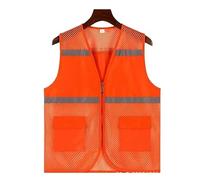 Gilets de sécurité, Gilet de sécurité haute visibilité for travaux extérieurs, poches en maille réfléchissante, fermeture éclair, multicolore, plusieurs tailles(Oranje,4XL)