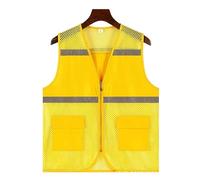 Gilets de sécurité, Gilet de sécurité haute visibilité for travaux extérieurs, poches en maille réfléchissante, fermeture éclair, multicolore, plusieurs tailles(Giallo,4XL)