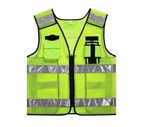 Gilets de sécurité, Gilet de sécurité réfléchissant fluorescent haute visibilité vert for la circulation et les travaux extérieurs(Gr眉n)