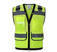 Gilets de sécurité, Gilet de sécurité réfléchissant haute visibilité for homme, poches, travail extérieur, été, multicolore, plusieurs tailles(Grün,XXL)