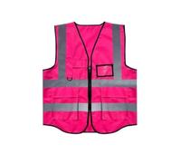 Gilets de sécurité, Gilet de sécurité réfléchissant haute visibilité multicolore for chantier, circulation, cyclisme, travaux extérieurs(Roze)