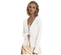Gilets Femme Pull Blousons Cardigan Grande Taille Chic Et Elegant Gilet Basic Col V Classique en Tricot Fine Soft Boutonné Ete Bolero Mariage Hiver Femmes Blanc 3XL