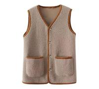 Gilets, Gilet sans Manche Femme, Doudoune sans Manches Femme, Veste, Fourrure, Polaire, Laine, moumoute, matelassée, Hiver, Mouton, Chaud, en Chic, Blouson, Agneau, Mode, Sherpa,