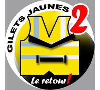 Gilets Jaunes Acte 2 Le Retour (20x20cm) - Sticker/Autocollant