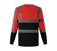 Gilets Jaunes, Gilet Fluorescent De Sécurité À Manches Longues, Gilets Haute Visibilité, Léger Et Respirant AVCE Bandes Réfléchissantes, Vêtements À Séchage Rapide Hi-Vis, Rouge XL