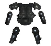 Gilets pare-balles moto pour enfants de 5 à 13 ans, gilets pare-balles, gilets pare-balles moto tout-terrain avec genouillères et coudières, accessoires de skateboard pour enfants. black,xs