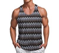 Gilets pour hommes, panneaux contrastés décontractés, T-shirts sans manches, gilet léger, gilet rayé, gilet à cordes, coupe régulière, gilet d'été, plage, vacances, débardeur confortable et respirant