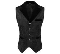 Gilets sans Manche Homme Grande Taille, Gilet Gothique à Revers-Top Homme Vintage avec Boutons Tuniques Steampunk Medievale RéTro Cour Victorienne Chic Halloween Renaissance Cosplay Haut