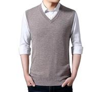 Gilets Tricotés pour Hommes, Pull Sans Manches En Tricot pour Homme, Pull Épais En Mélange De Laine, Gilet À Col En V, Pull D'Affaires Occidental, Tricot, Automne Hiver, Gilet En Laine, Coupe Sl