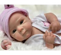 Gileutay 13in Poupée en Silicone Pleine Corps Souple Fille Poupées Bébé Reborn Qui Ressemble à De Vraies Poupées Nouveau-Nées Bébés