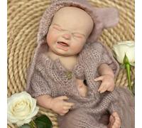 Gileutay 18in Poupée Reborn Fille en Silicone Corps Souple Poupée Bébé Nouveau-Né Lestée De La Vie Réelle Jouet Lavables pour Enfants