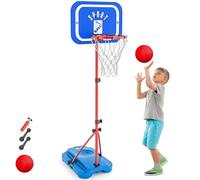 GILIKOKO Panier de Basket Exterieur Panier Basket Enfant Panier de Basket sur Pied Panier Basket Interieur 110-190cm Ballon et Pompe à Air Inclus Cadeaux pour Enfants 3-8 Ans