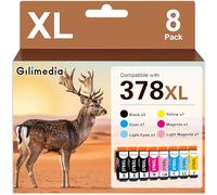GILIMEDIA 378XL Cartouche Compatible pour Epson 378XL Multipack Epson 378 XL pour Expression Photo XP8700 XP8605 XP8600 XP8505 XP8500 XP-15000 (8-Pack)