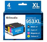 GILIMEDIA 953XL 953 XL Cartouche d'encre pour Cartouche HP 953XL Pack 953 XL Compatible avec HP Officejet Pro 7720 7740 8720 8710 8715 8718 8725 8730 8728 8719 8210 (Pack de 4)