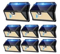 Giliwosy Lampe Solaire Exterieur, 8 Pack 3 Modes Lumiere Exterieur Detecteur de Mouvement IP65 Etanche Spot Solaire Exterieur Puissant pour Applique Jardin, Garage, Patio (Blanc Chaud)